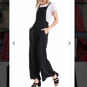 Z Supply Bib Front Black Jumpsuit